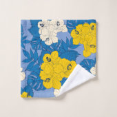 Hibiskus Blume und Blätter Badhandtuch Set (Waschlappen)