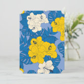 Hibiskus Blume und Blätter Einladung (Stehend Vorderseite)