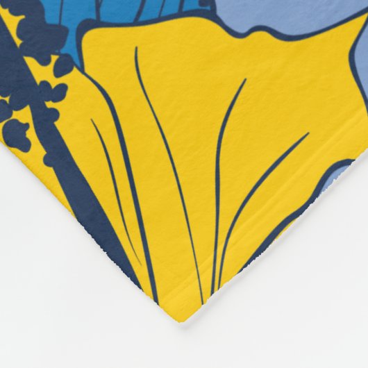 Hibiskus Blume und Blätter Fleecedecke (Ecke)