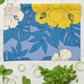 Hibiskus Blume und Blätter Geschirrtuch (Gefaltet)