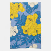 Hibiskus Blume und Blätter Geschirrtuch (Vertikal)