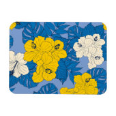 Hibiskus Blume und Blätter Magnet (Horizontal)