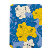 Hibiskus Blume und Blätter Magnet (Vertikal)