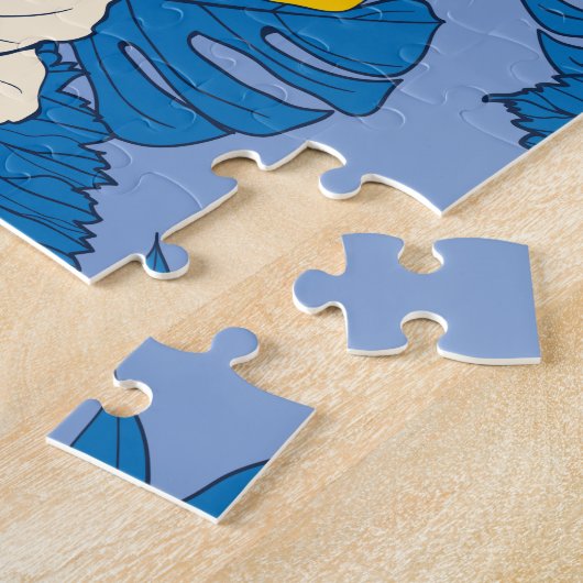 Hibiskus Blume und Blätter Puzzle (Seite)