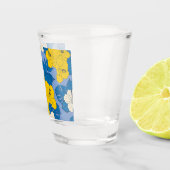 Hibiskus Blume und Blätter Schnapsglas (Rechts)