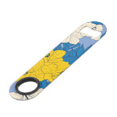 Hibiskus Blume und Blätter Speed Flaschenöffner (Rückseite Schrägansicht)