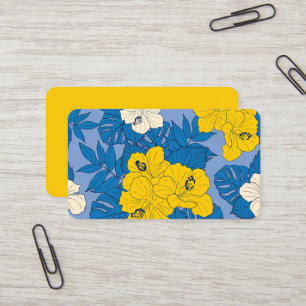 Hibiskus Blume und Blätter Visitenkarte