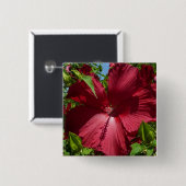 Hibiskus Blume und Blue Sky Button (Vorne & Hinten)