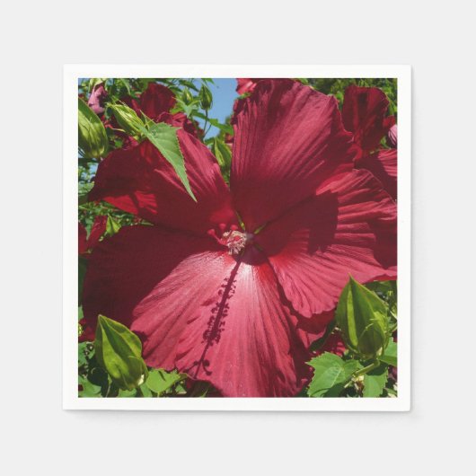 Hibiskus Blume und Blue Sky Serviette (Vorderseite)