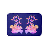 Hibiskus Blume und bunte Schmetterlinge Badematte (Vorderseite)