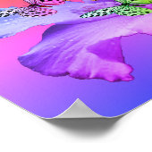 Hibiskus Blume und bunte Schmetterlinge Poster (Ecke)