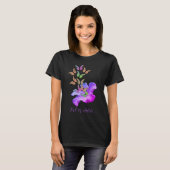 Hibiskus Blume und bunte Schmetterlinge T-Shirt (Vorne ganz)