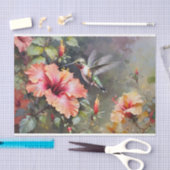 Hibiskus Blume und Hummingbird Decoupage Seidenpapier (Handwerk)