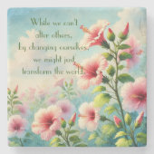 Hibiskus-Blume und Kostenvoranschläge Steinuntersetzer (Vorderseite)