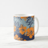 Hibiskus-Blume: Vintages Blumenmuster Kaffeetasse (VorderseiteRechts)