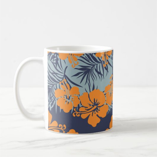 Hibiskus-Blume: Vintages Blumenmuster Kaffeetasse (Links)