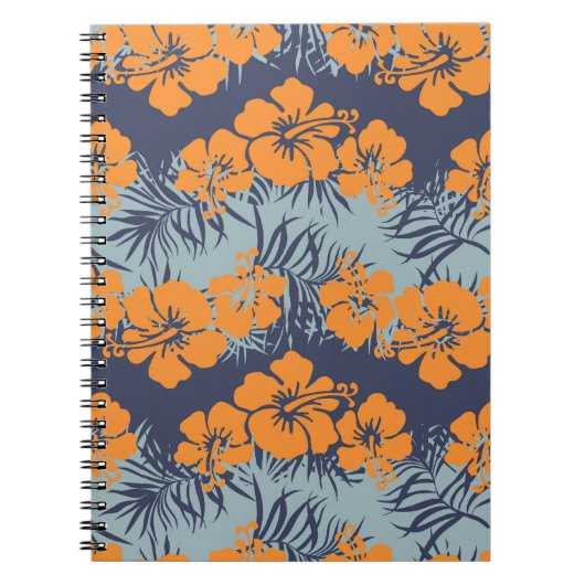 Hibiskus-Blume: Vintages Blumenmuster Notizblock (Vorderseite)