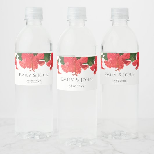 Hibiskus Blume Wasser Flasche Etikett (Flaschen)