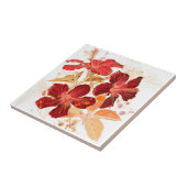 Hibiskus-Blume - Watercolorfarbe 2 Fliese (Seite)