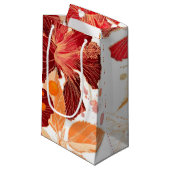 Hibiskus-Blume - Watercolorfarbe 2 Kleine Geschenktüte (Vorderseite Schrägansicht)