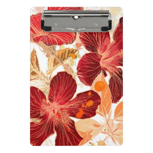 Hibiskus-Blume - Watercolorfarbe 2 Mini Klemmbrett (Vorderseite)
