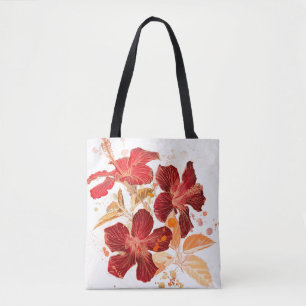 Hibiskus-Blume - Watercolorfarbe 2 Tasche