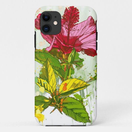 Hibiskus-Blume - Watercolorfarbe Case-Mate iPhone Hülle (Rückseite)