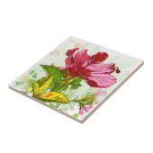 Hibiskus-Blume - Watercolorfarbe Fliese (Seite)