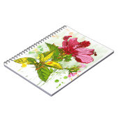 Hibiskus-Blume - Watercolorfarbe Notizblock (Linke Seite)