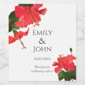 Hibiskus Blume Weinflaschen Etikett (Einzelnes Label)