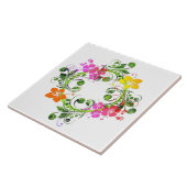 Hibiskus-Blume Wreath-Keramikfliese Fliese (Seite)