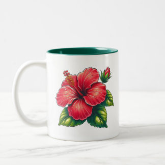 Hibiskus Blume zwei Töne Zweifarbige Tasse