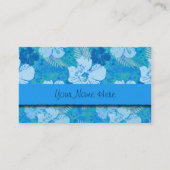 Hibiskus-Blumen-Blau-Batik Visitenkarte (Vorderseite)