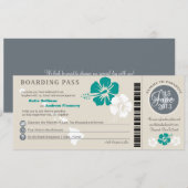 Hibiskus-Blumen-Hawaii-Boarding-Durchlauf Einladung (Vorne/Hinten)