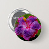 Hibiskus-Blumen-Knopf Button (Vorne & Hinten)