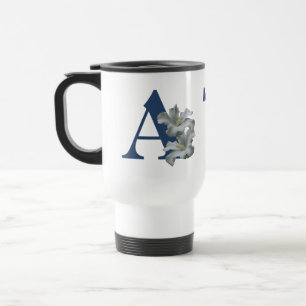 Hibiskus-Blumen-Monogramm Initiale A Personalisier Reisebecher