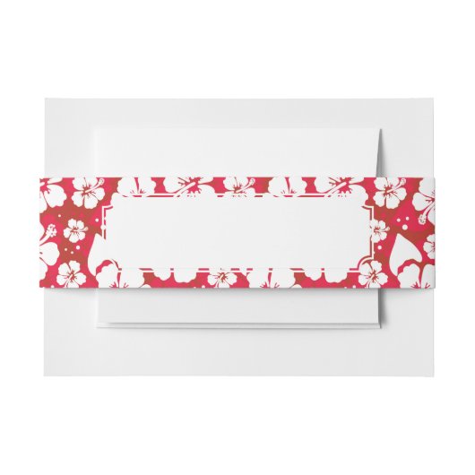 Hibiskus-Blumen-Muster Einladungsbanderole (Vorderseite Beispiel)