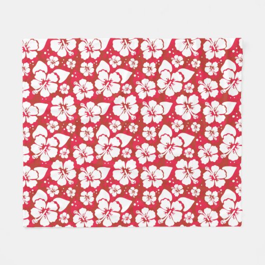 Hibiskus-Blumen-Muster Fleecedecke (Vorderseite (Horizontal))