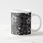 Hibiskus-Blumen-Muster-Glas-Tunnel-bohrwagenTasse Jumbo-Tasse (Rechts)