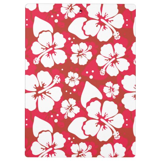 Hibiskus-Blumen-Muster Klemmbrett (Rückseite)