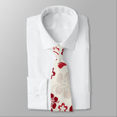 Hibiskus-Blumen-Muster-Krawatte Krawatte (Gebunden)