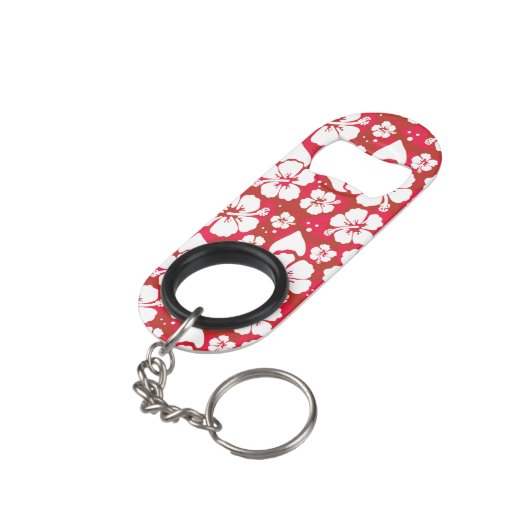 Hibiskus-Blumen-Muster Mini Flaschenöffner (Rückseite Schrägansicht)