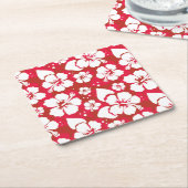 Hibiskus-Blumen-Muster Rechteckiger Pappuntersetzer (angewinkelt)