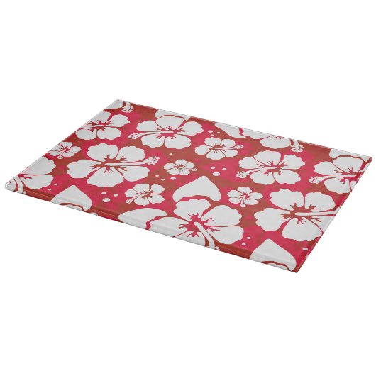 Hibiskus-Blumen-Muster Schneidebrett (Ecke)