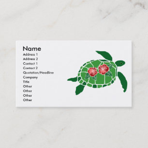 Hibiskus-Blumen-Seeschildkröte-Geschäftskarten Visitenkarte