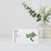 Hibiskus-Blumen-Seeschildkröte-Geschäftskarten Visitenkarte (Stehend Vorderseite)