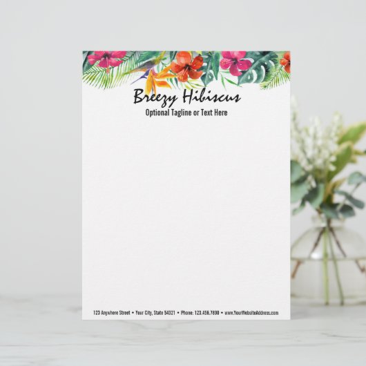 Hibiskus-Blumen-tropisches Paradies-hawaiisches Briefkopf (Stehend Vorderseite)