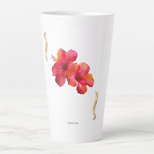 Hibiskus-Blumendesign – Tropisch Milchtasse (Vorderseite)