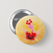 Hibiskus-Blumenfotografie Button (Vorne & Hinten)