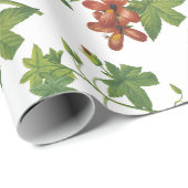 Hibiskus-Blumenmuster Geschenkpapier (Rolleneckpunkt)